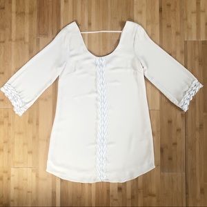 ASTR Cream Boho Lace Shift Dress